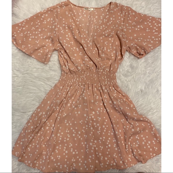 Heart Hips - Pink Mini Dress With White Stars - Picture 3 of 5